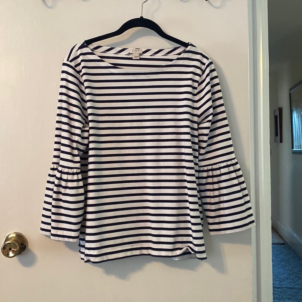 Jcrew flare sleeve stripped shirt